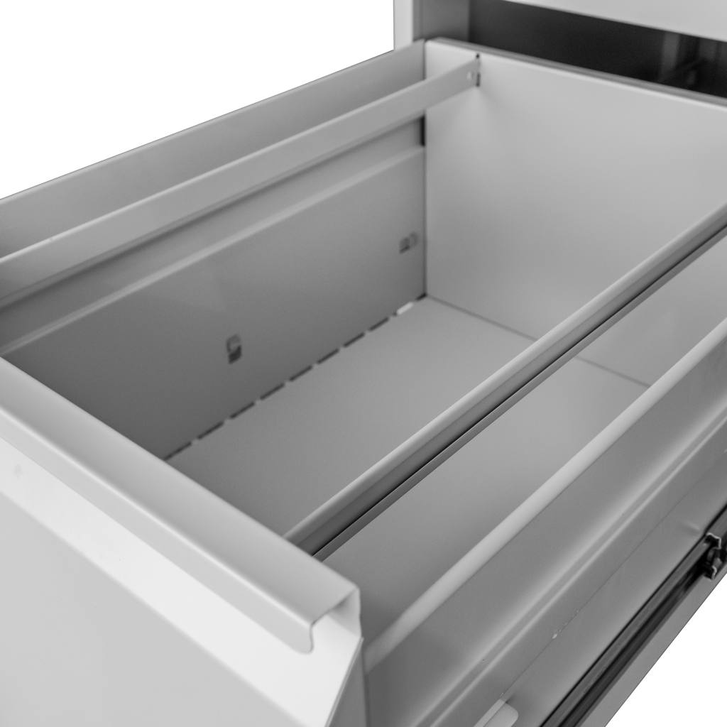 Szafka metalowa kartotekowa Mega-M WENUS W-4/S 4 szuflady A4 szara S-45 cm G-62 cm H-134 cm skręcana N - obrazek 12