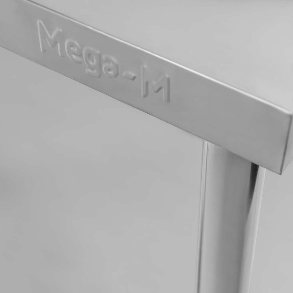 Stół ze stali nierdzewnej centralny z półką Mega-M X STANDARD S-60 cm G-60 cm H-85 cm N - obrazek 6