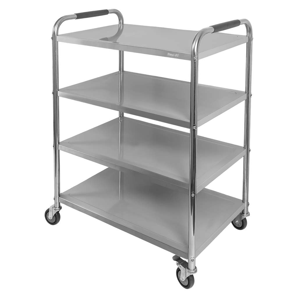 Wózek kelnerski ze stali nierdzewnej 4-półkowy Mega-M X STANDARD S-86 cm G-54 cm H-126 cm N