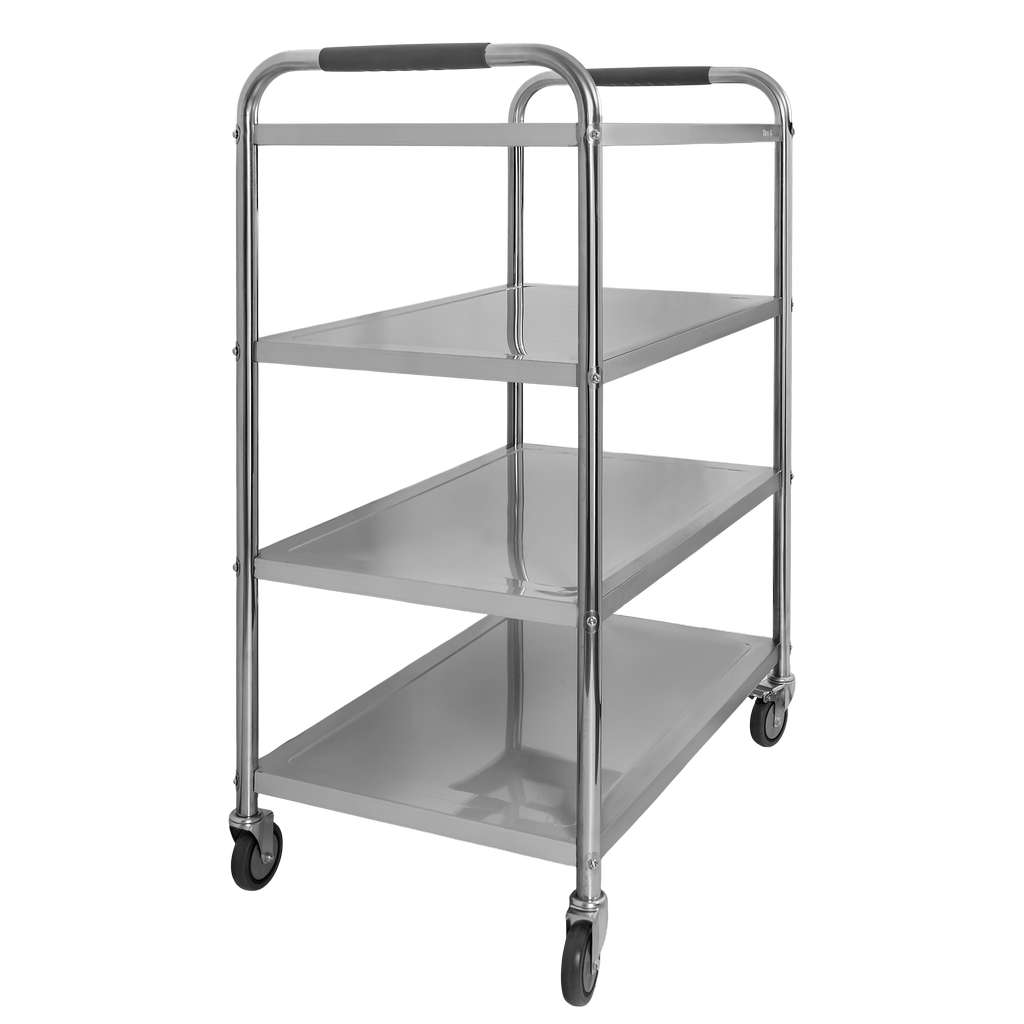 Wózek kelnerski ze stali nierdzewnej 4-półkowy Mega-M X STANDARD S-86 cm G-54 cm H-126 cm N - obrazek 3