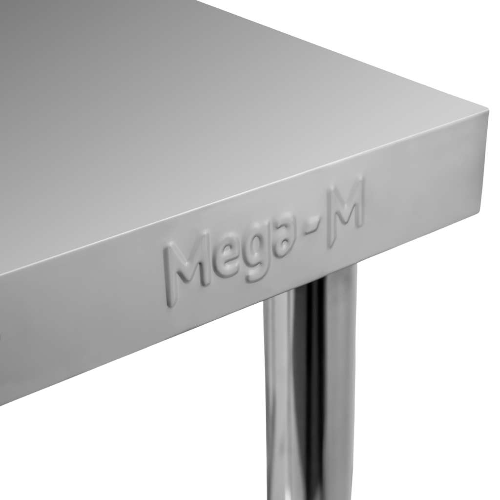 Stół ze stali nierdzewnej przyścienny z półką Mega-M X STANDARD S-60 cm G-60 cm H-85 cm N - obrazek 8