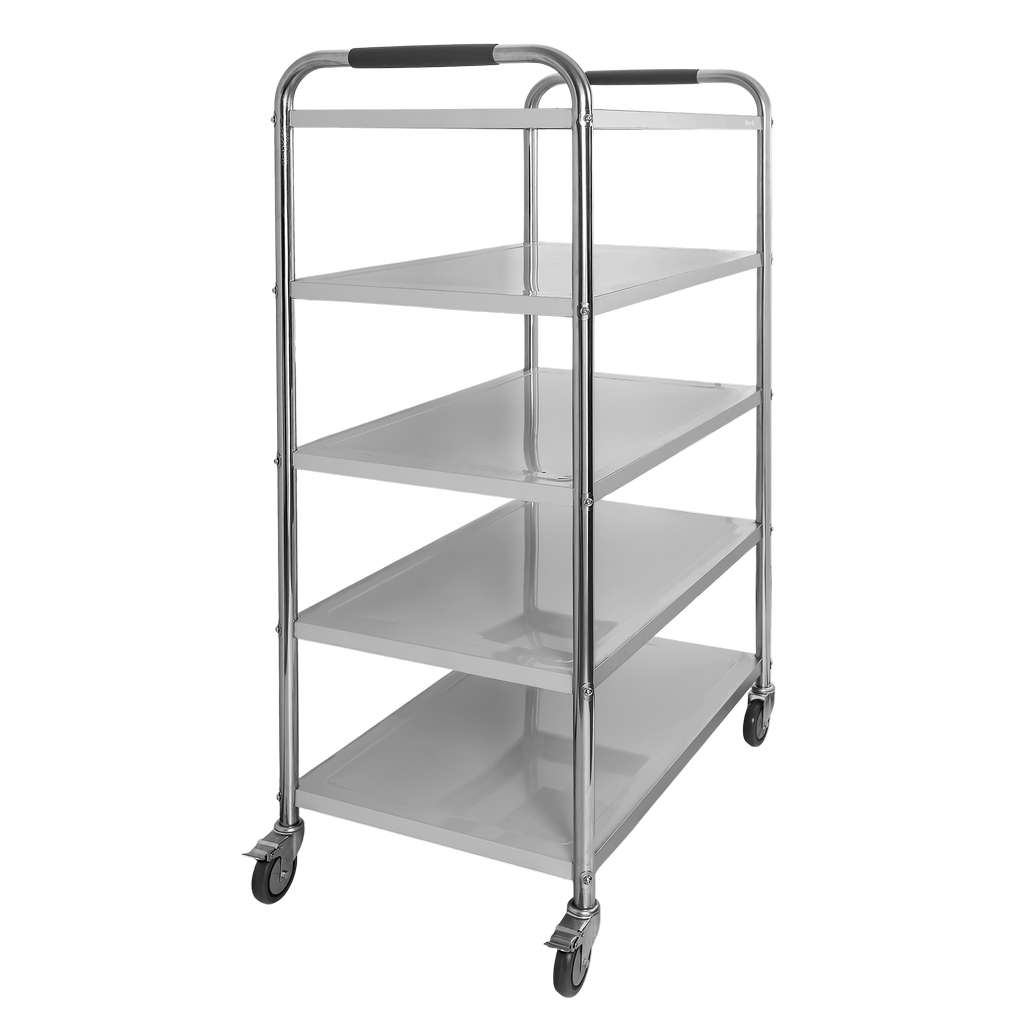 Wózek kelnerski ze stali nierdzewnej 5-półkowy Mega-M X STANDARD S-86 cm G-54 cm H-154 cm N - obrazek 3