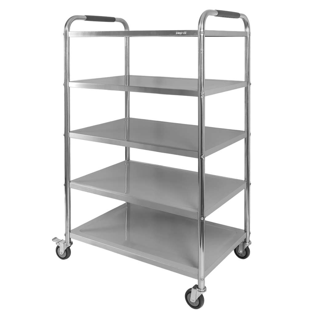 Wózek kelnerski ze stali nierdzewnej 5-półkowy Mega-M X STANDARD S-86 cm G-54 cm H-154 cm N