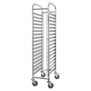 Wózek transportowy ze stali nierdzewnej na pojemniki GN 18- półek Mega-M S-38 cm G-55 cm H-175 cm N