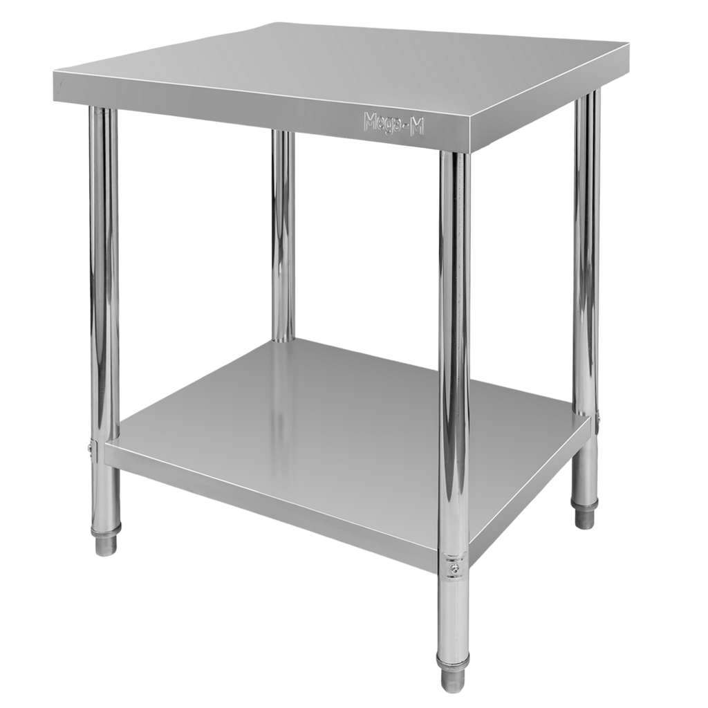 Stół ze stali nierdzewnej centralny z półką Mega-M X STANDARD S-60 cm G-60 cm H-85 cm N