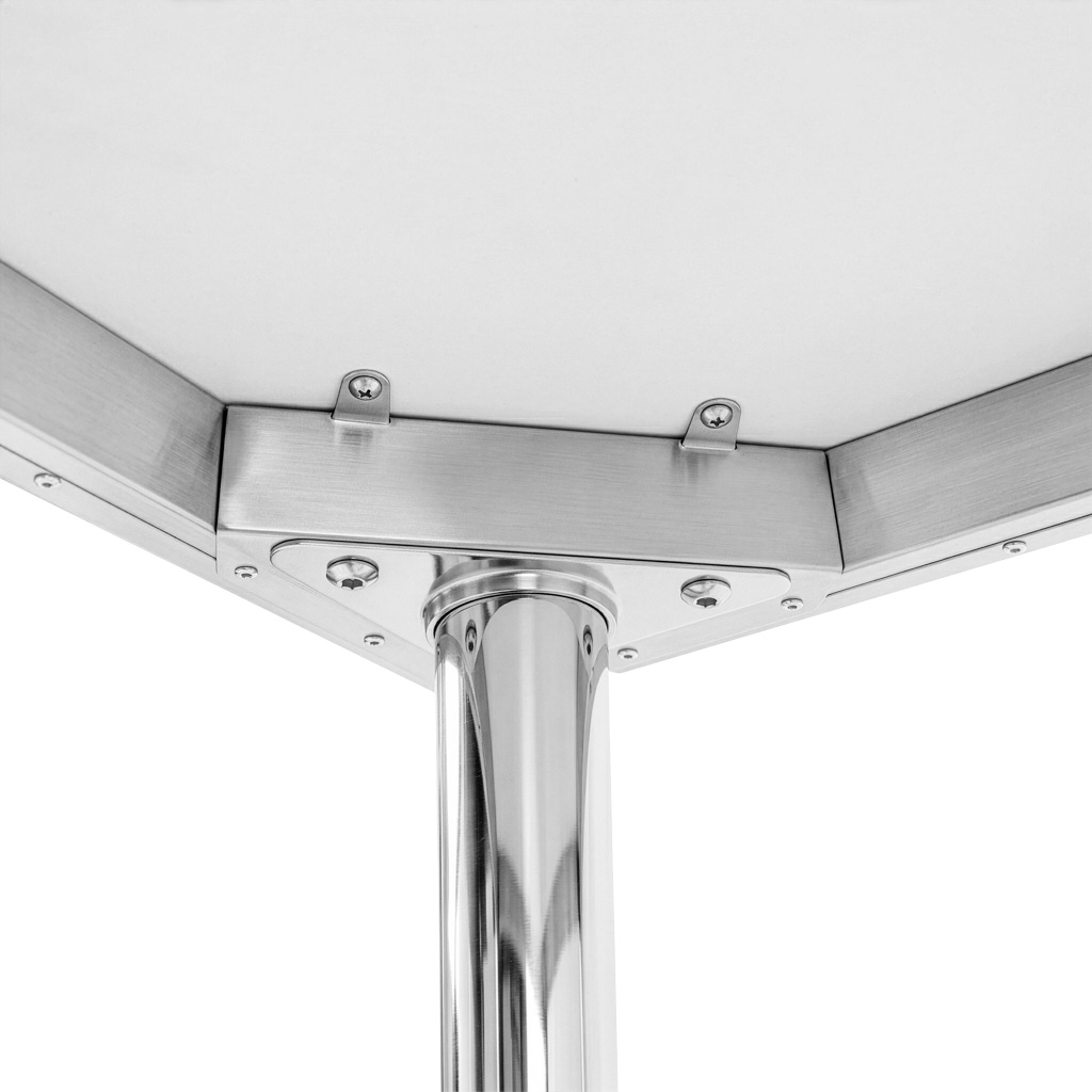 Stół ze stali nierdzewnej centralny z 2-półkami Mega-M X STANDARD S-180 cm G-60 cm H-85 cm N - obrazek 5