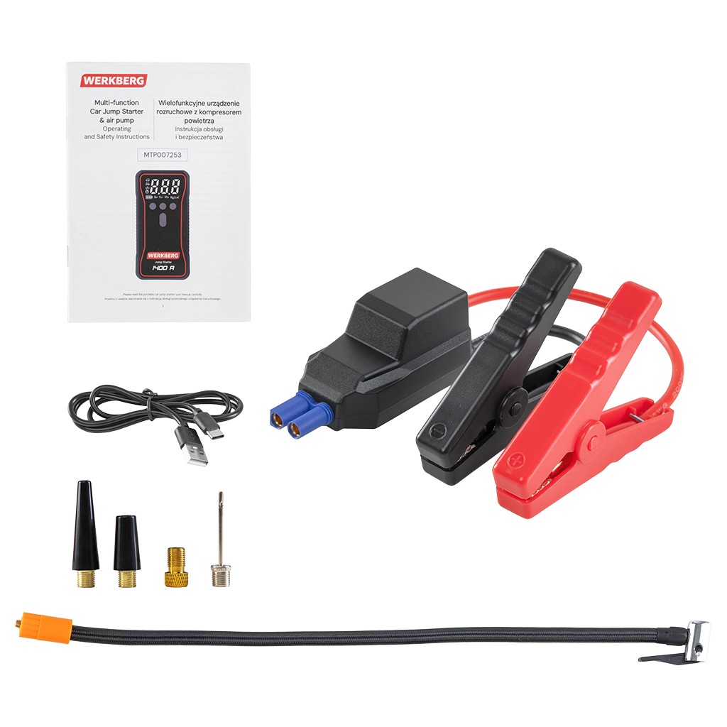 Powerbank rozruchowy WERKBERG AL002 700A/1400A 18000mAh kompresor N - obrazek 13