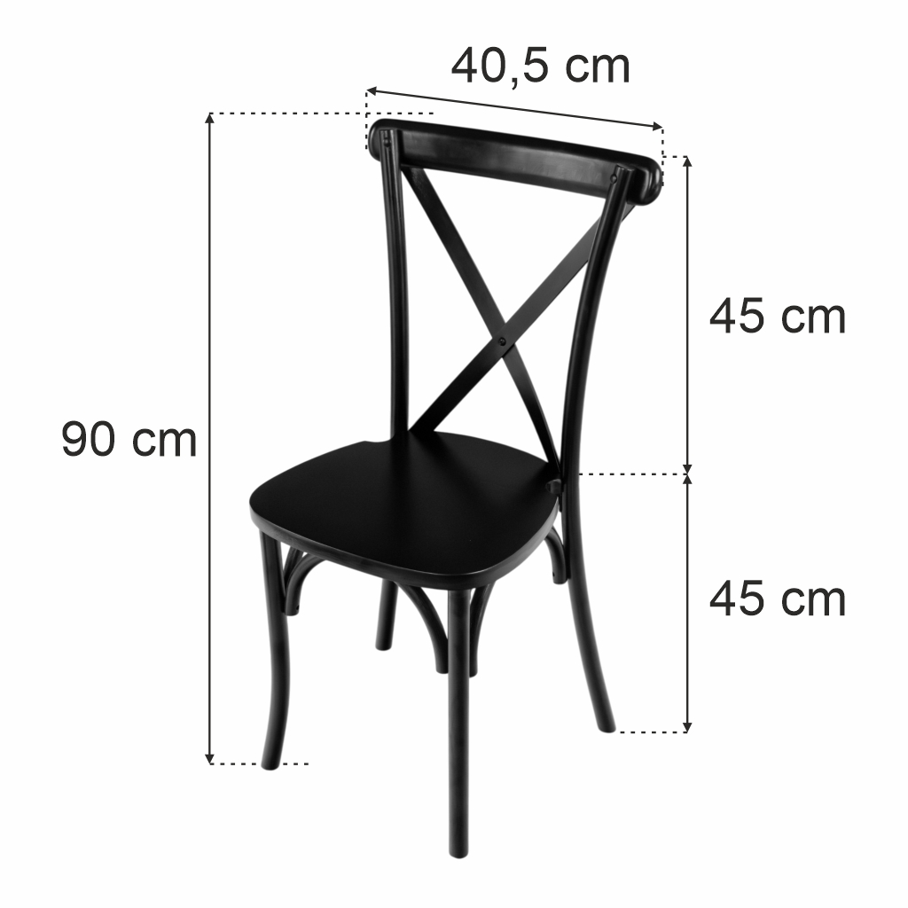 Krzesło drewniane bankietowe kuchenne rustykalne FURVERO BOHO drewno bukowe czarny ZESTAW 12 szt N - obrazek 4