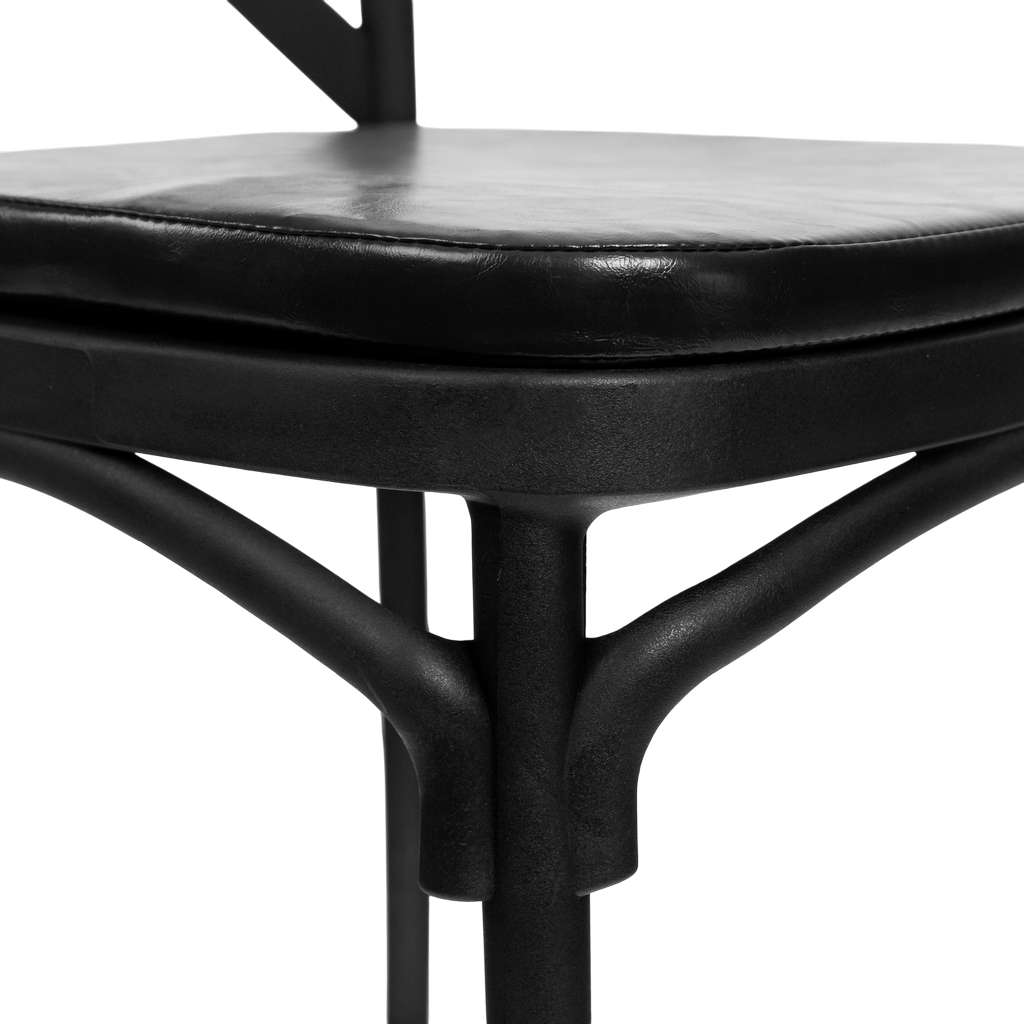 Krzesło bankietowe industrialne FURVERO BOHO PP poduszka ekoskóra kolor czarny ZESTAW 24 szt N - obrazek 14