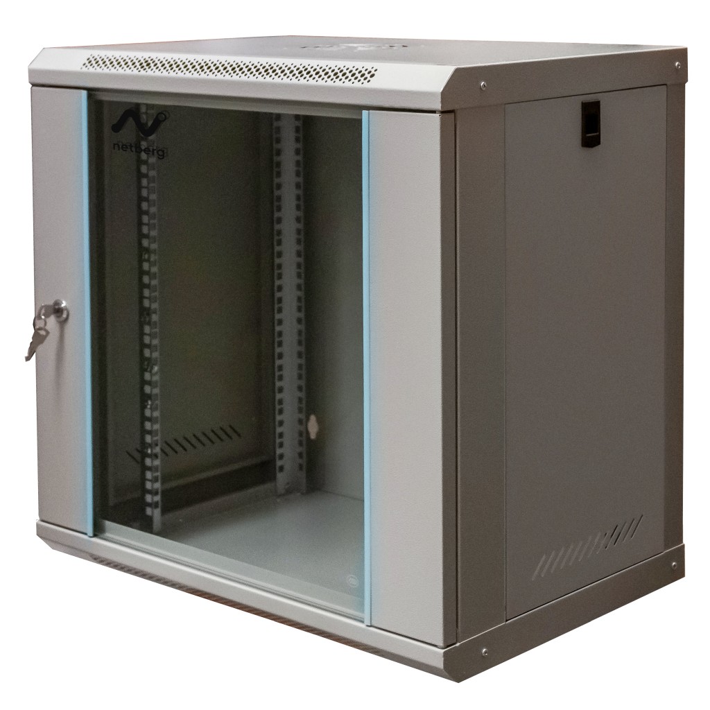 Szafa Rack NETBERG 19" 12U 600x600x400 wisząca szary N
