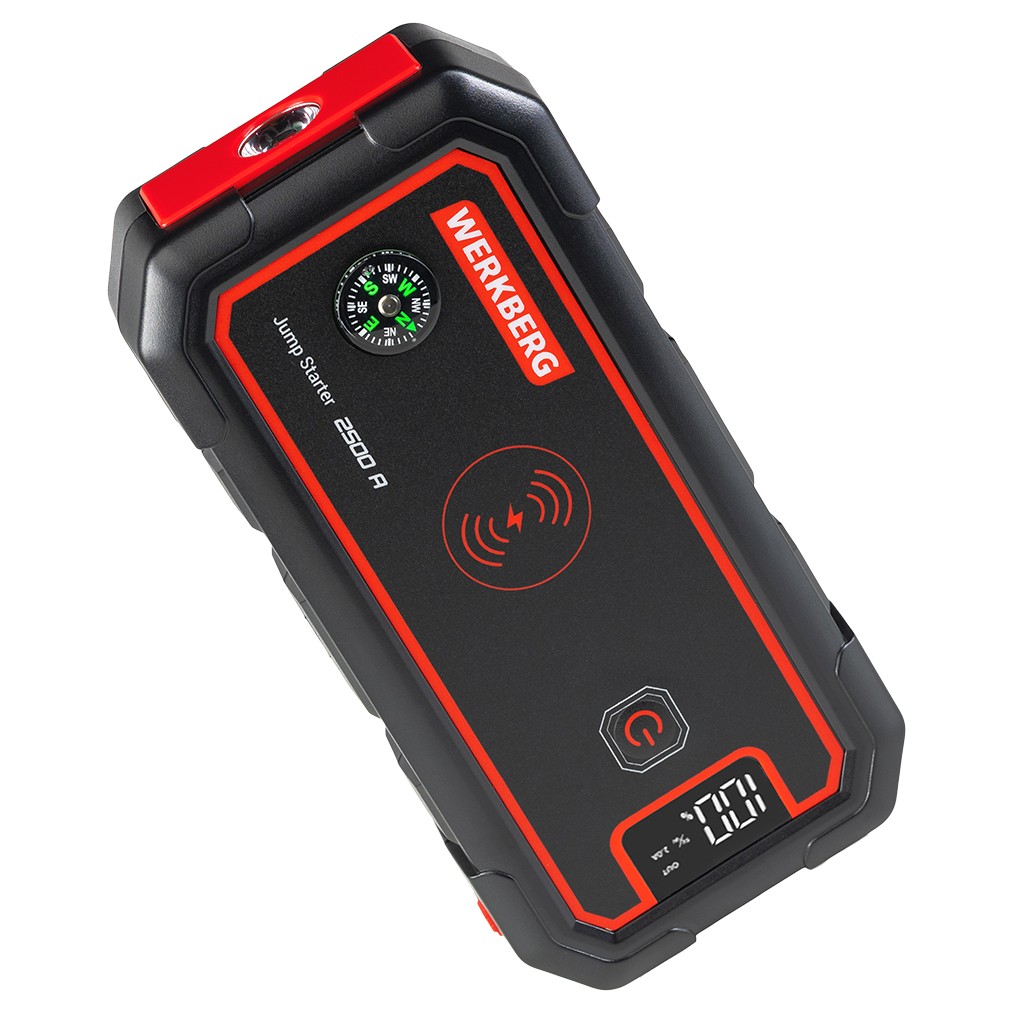 Powerbank rozruchowy WERKBERG AL005 1500A/2500A 23800mAh ładowarka bezprzewodowa N - obrazek 4