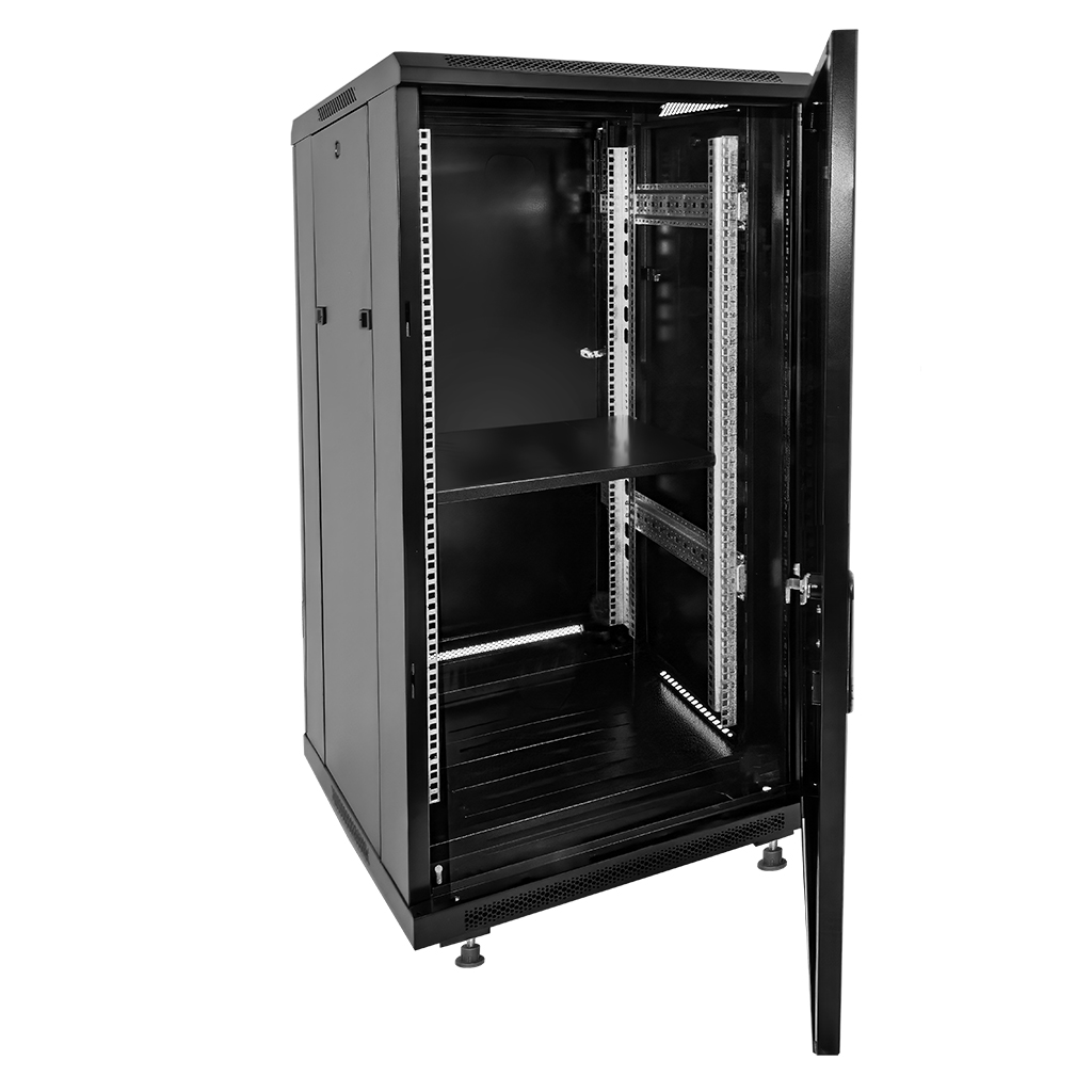 Szafa Rack NETBERG 19" 22U 600x600 stojąca drzwi perforowane czarny N - obrazek 3