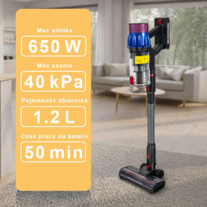 Odkurzacz bezprzewodowy pionowy BERGMANN PUX 728 650W N