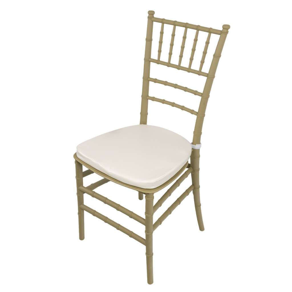 Krzesło bankietowe weselne FURVERO CHIAVARI PP poduszka ekoskóra kolor szampański-pistacjowy ZESTAW 12 szt N - obrazek 8