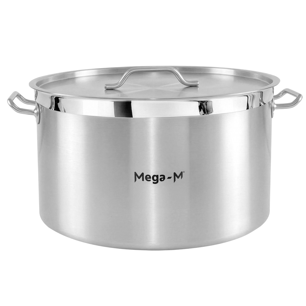 Garnek gastronomiczny średni z pokrywką Mega-M PRO 58l śr. 50 cm x h 30 cm N