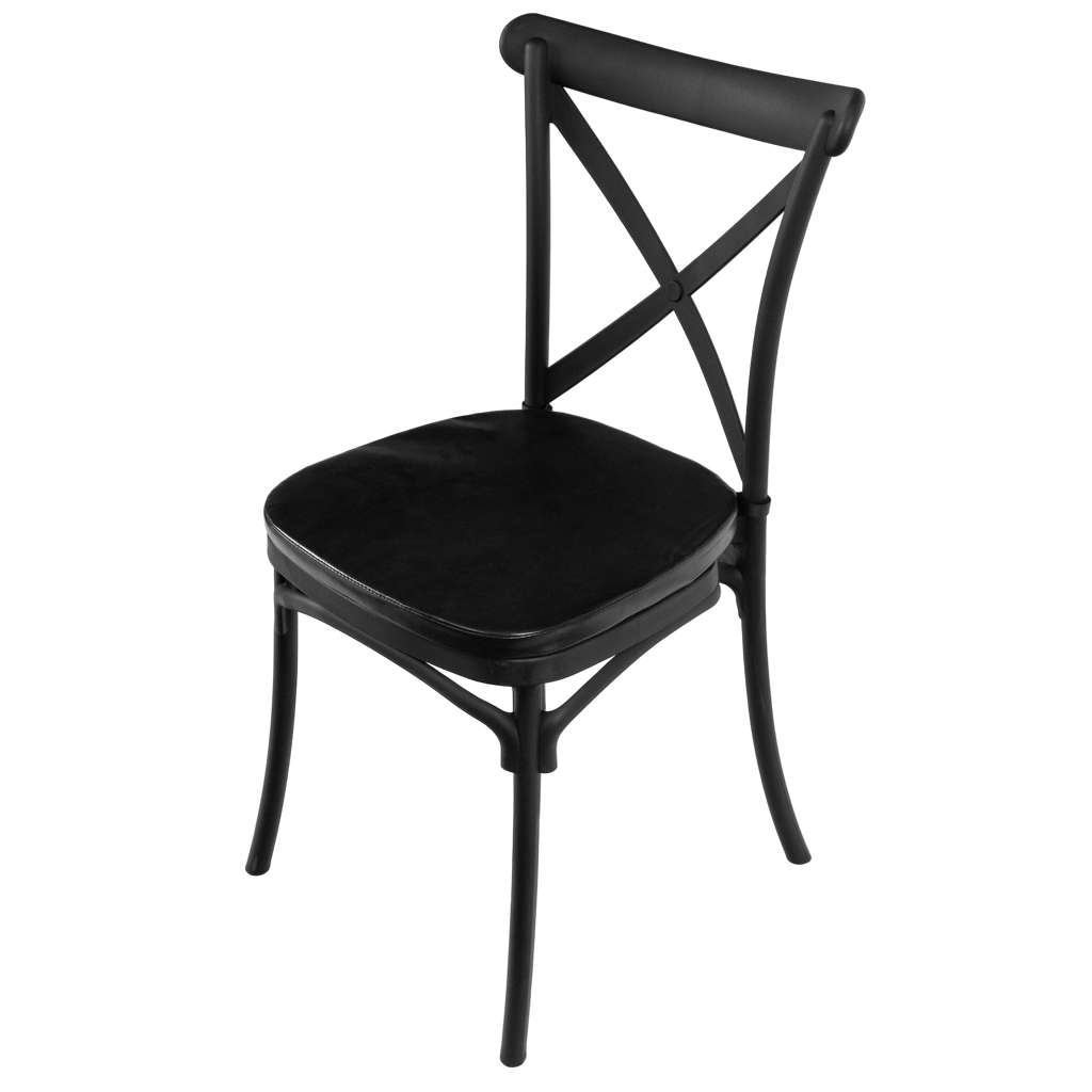 Krzesło bankietowe industrialne FURVERO BOHO PP poduszka ekoskóra kolor czarny ZESTAW 8 szt N - obrazek 8