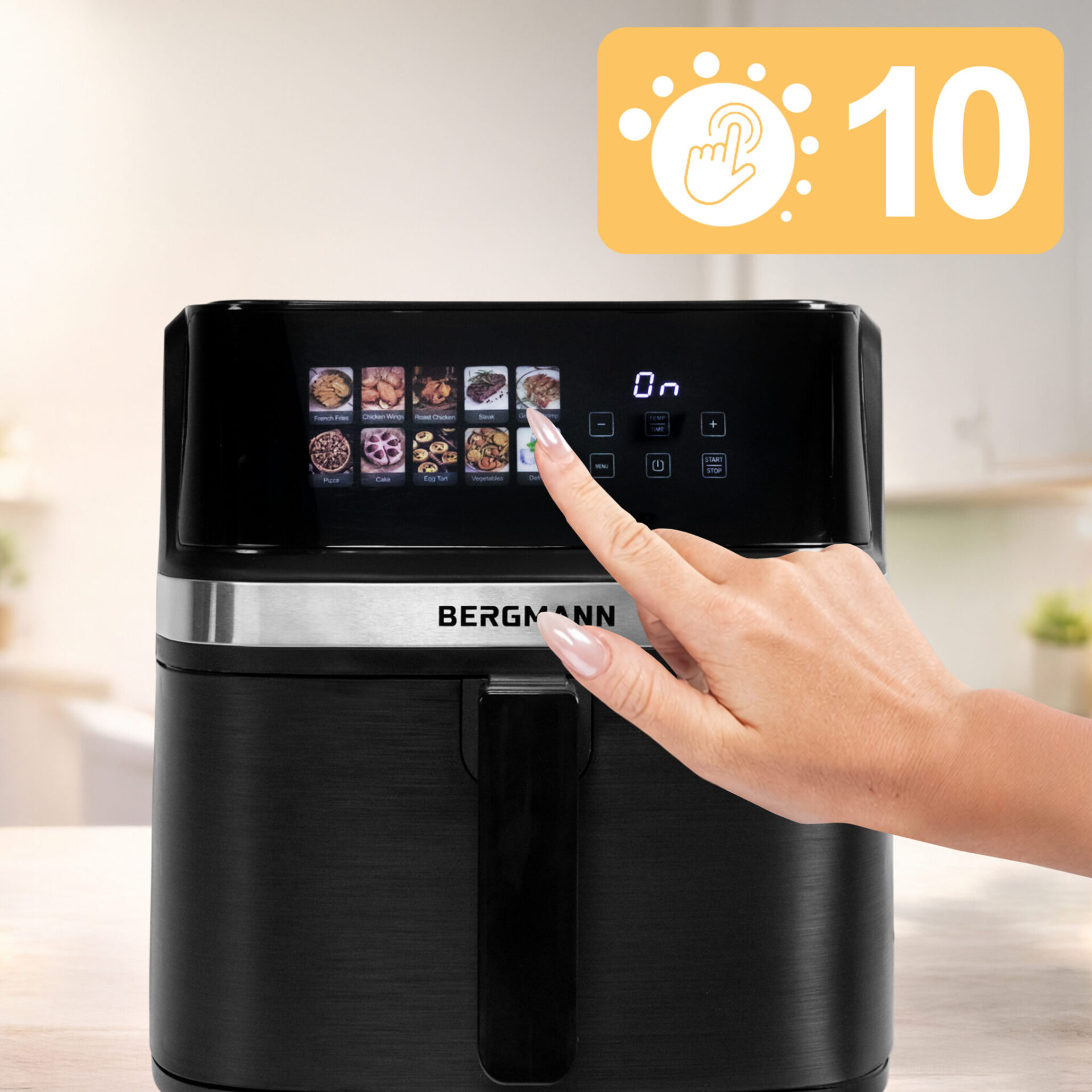 Frytkownica beztłuszczowa BERGMANN YI 1 komora 8l 1700W książka N - obrazek 2