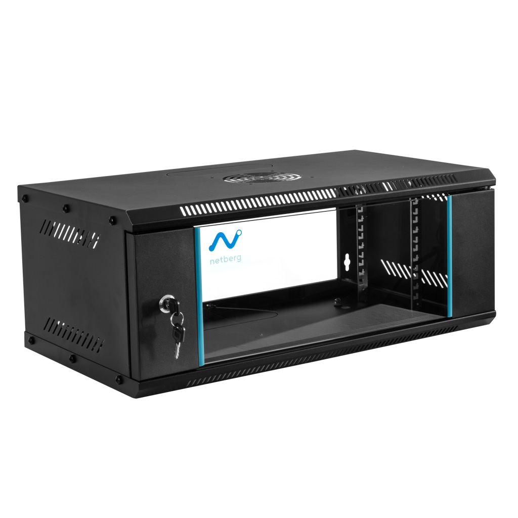 Szafa Rack NETBERG BASIC 19" 4U 241x600x350 wisząca czarny N - obrazek 2