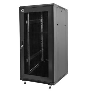 Szafa Rack NETBERG 19" 28U 600x800 stojąca drzwi perforowane czarny N
