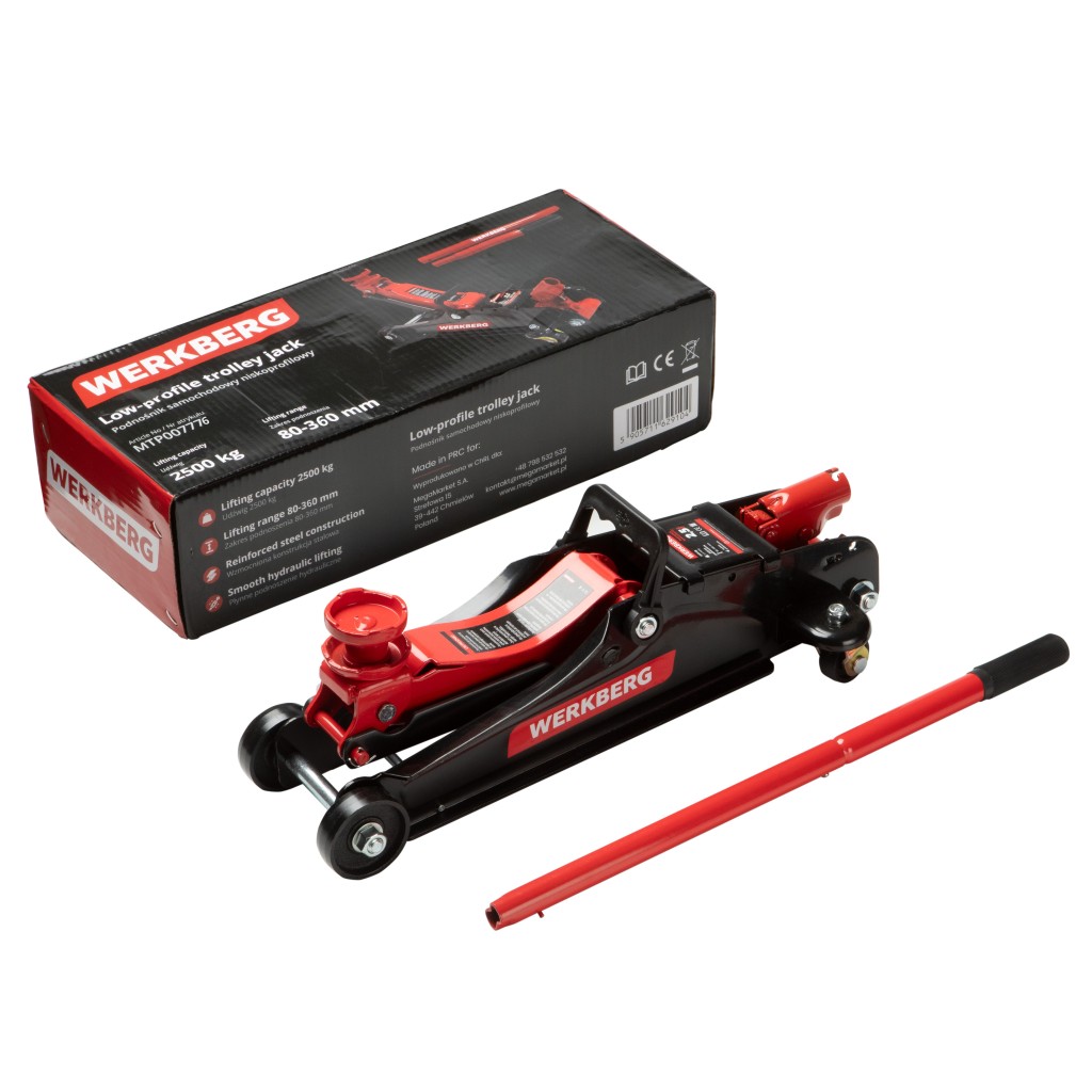 Podnośnik samochodowy niskoprofilowy WERKBERG 2,5T 80-360 mm N - obrazek 6