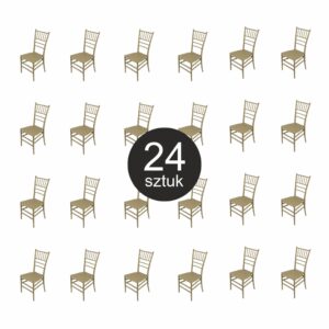 Krzesło bankietowe weselne FURVERO CHIAVARI PP poduszka ekoskóra kolor szampański-pistacjowy ZESTAW 24 szt N