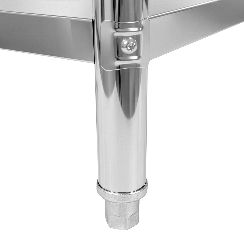 Stół ze stali nierdzewnej centralny z 2-półkami Mega-M X STANDARD S-180 cm G-60 cm H-85 cm N - obrazek 4