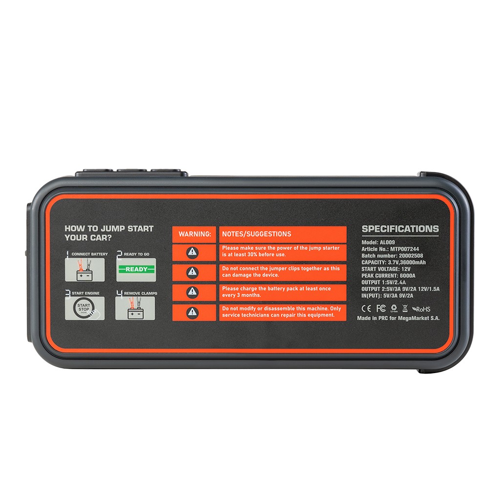 Powerbank rozruchowy WERKBERG AL009 3000A/6000A 36000mAh N - obrazek 6