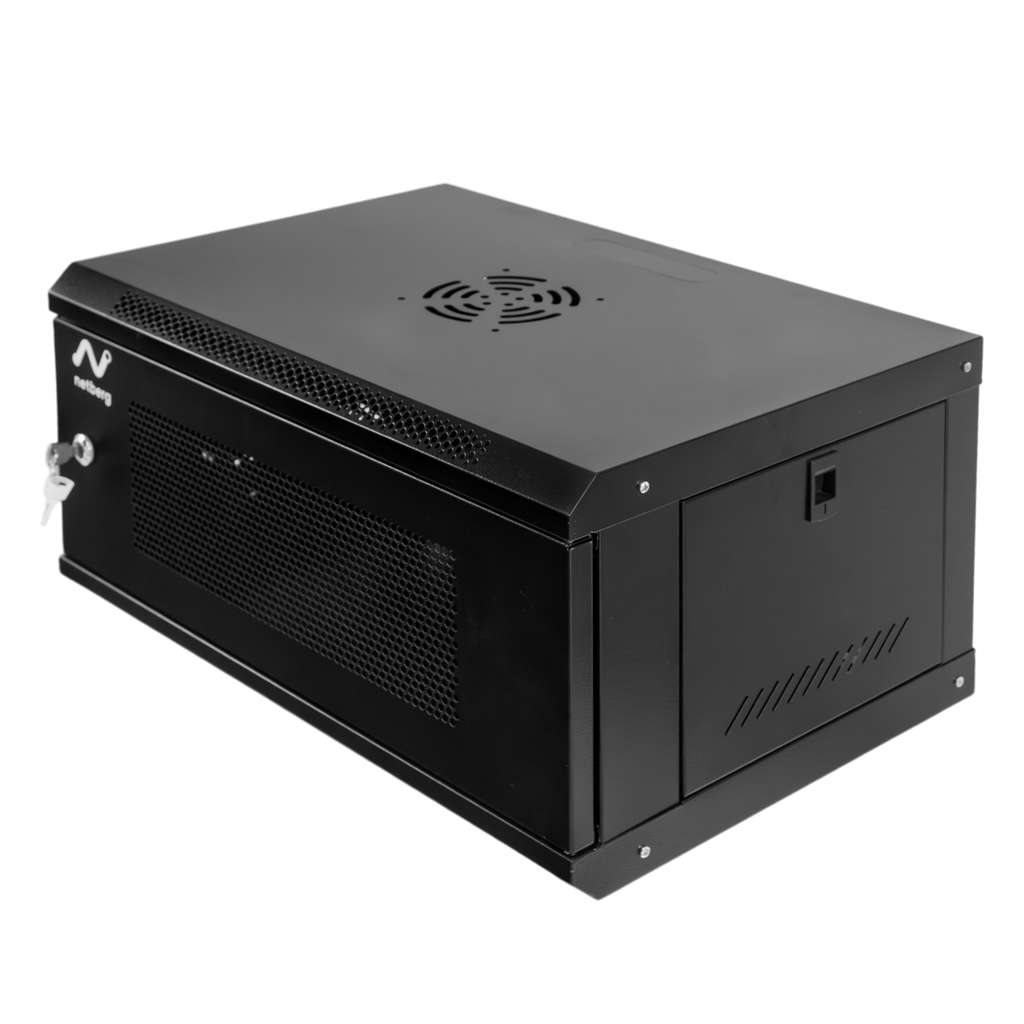 Szafa Rack NETBERG 19" 6U 300x600x400 wisząca drzwi perforowane czarny N - obrazek 3