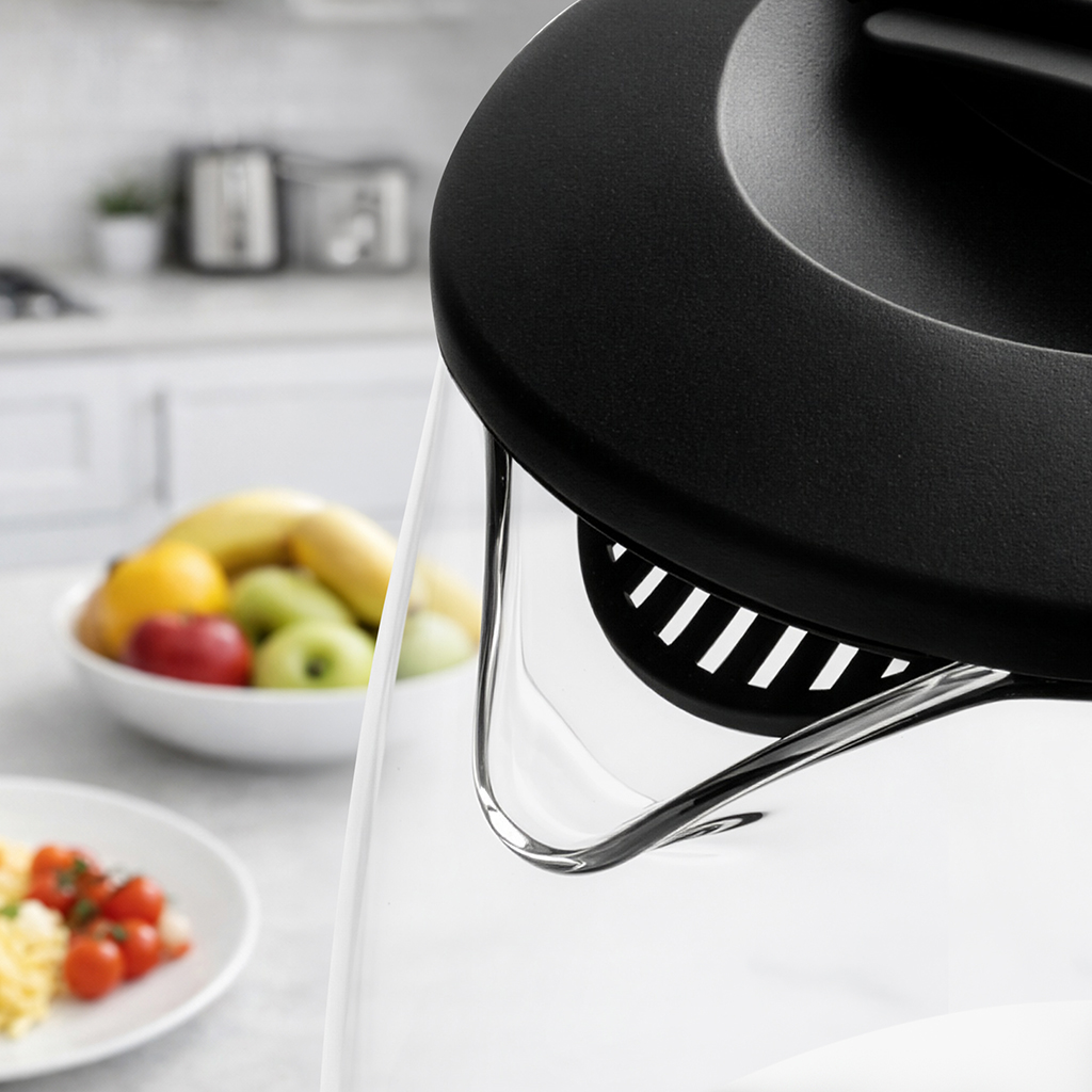 Czajnik elektryczny szklany BERGMANN ZH002 1,8L 2200W podstawa inox N - obrazek 9