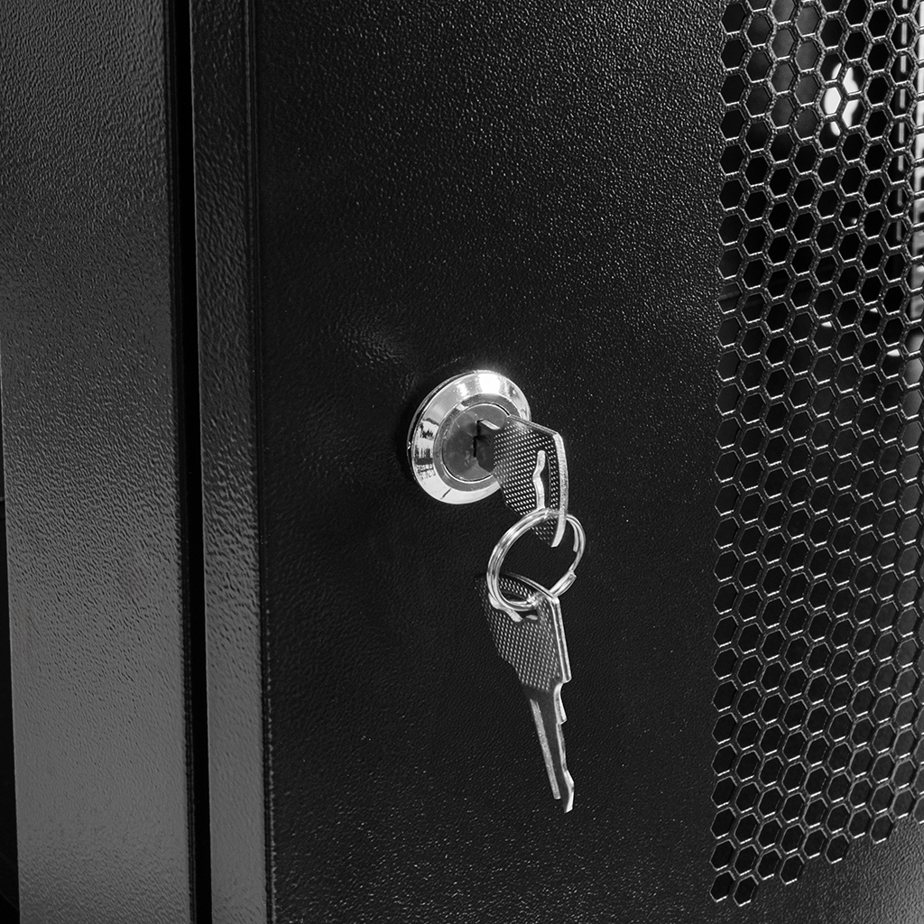 Szafa Rack NETBERG 19" 9U 450x600x400 wisząca drzwi perforowane czarny N - obrazek 8