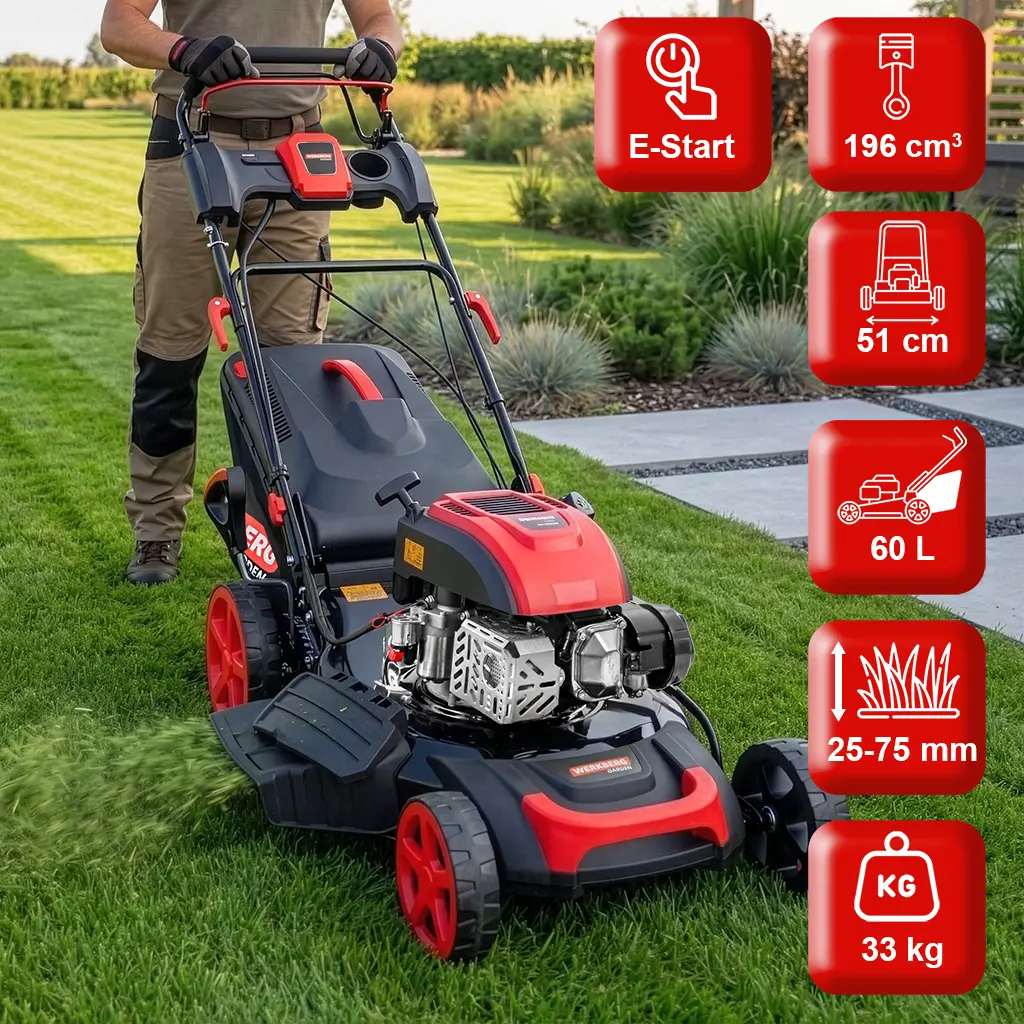 Kosiarka spalinowa Werkberg Garden z rozrusznikiem 51 cm 196cm3 N - obrazek 2