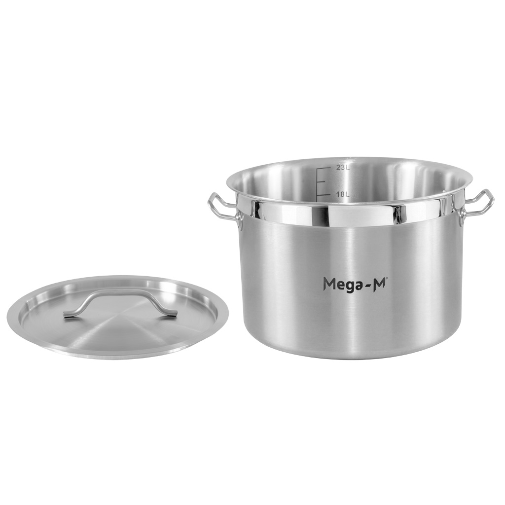 Garnek gastronomiczny średni z pokrywką Mega-M PRO 24l śr. 36 cm x h 24 cm N - obrazek 3