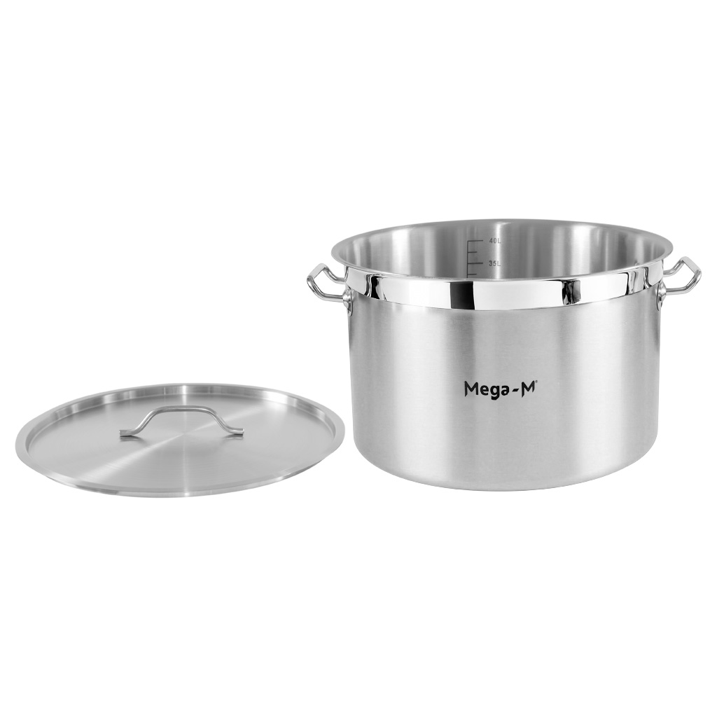 Garnek gastronomiczny średni z pokrywką Mega-M PRO 44l śr. 45 cm x h 28 cm N - obrazek 3