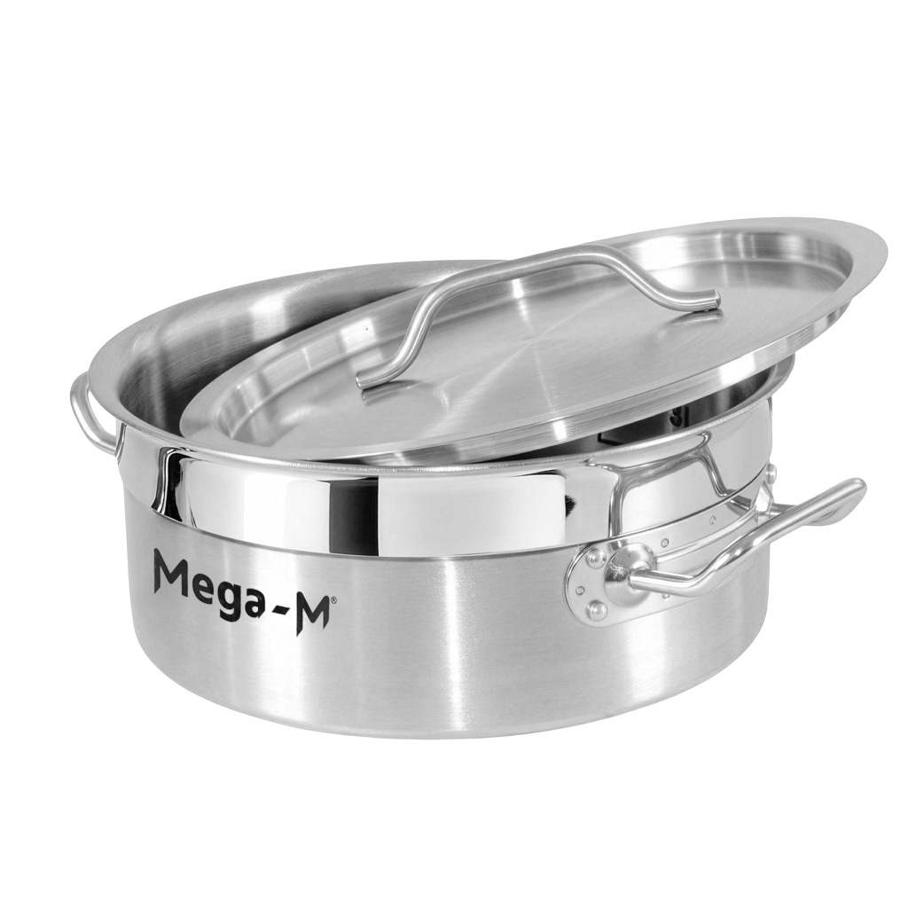 Garnek gastronomiczny niski z pokrywką Mega-M PRO 5l śr. 25 cm x h 11 cm N - obrazek 2