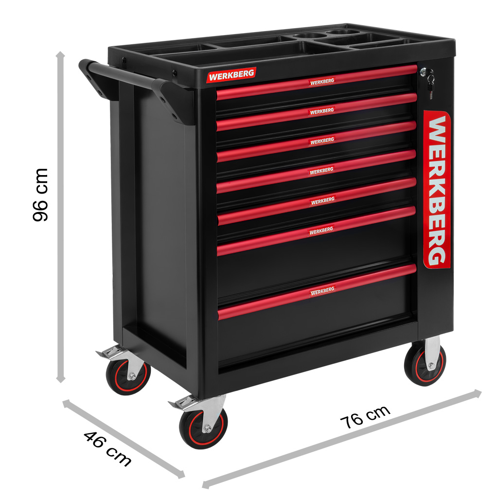 Szafka wózek narzędziowy WERKBERG PRO 7 szuflad bez narzędzi N - obrazek 3