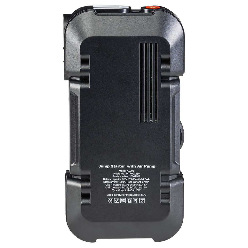 Powerbank rozruchowy WERKBERG AL006 1800A/3750A 26000mAh kompresor N - obrazek 5