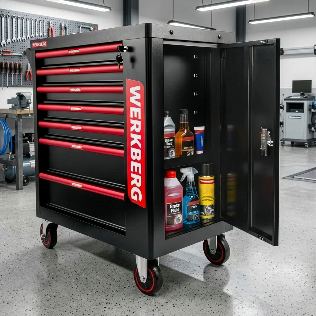Szafka wózek narzędziowy WERKBERG PRO 7 szuflad bez narzędzi N - obrazek 8