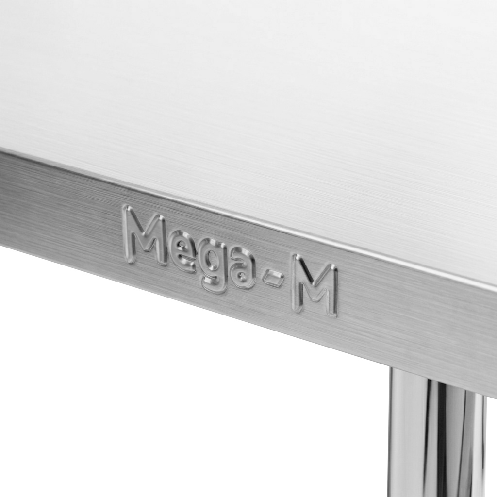 Stół ze stali nierdzewnej przyścienny z półką Mega-M X STANDARD S-200 cm G-60 cm H-85 cm N - obrazek 5
