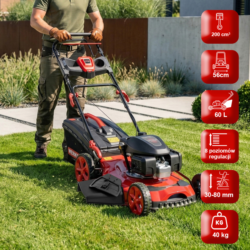 Kosiarka spalinowa Werkberg Garden 56 cm 200cm3 Honda N - obrazek 2