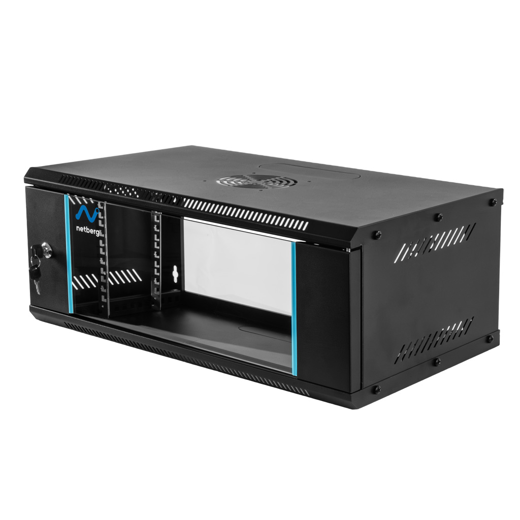 Szafa Rack NETBERG BASIC 19" 4U 241x600x350 wisząca czarny N