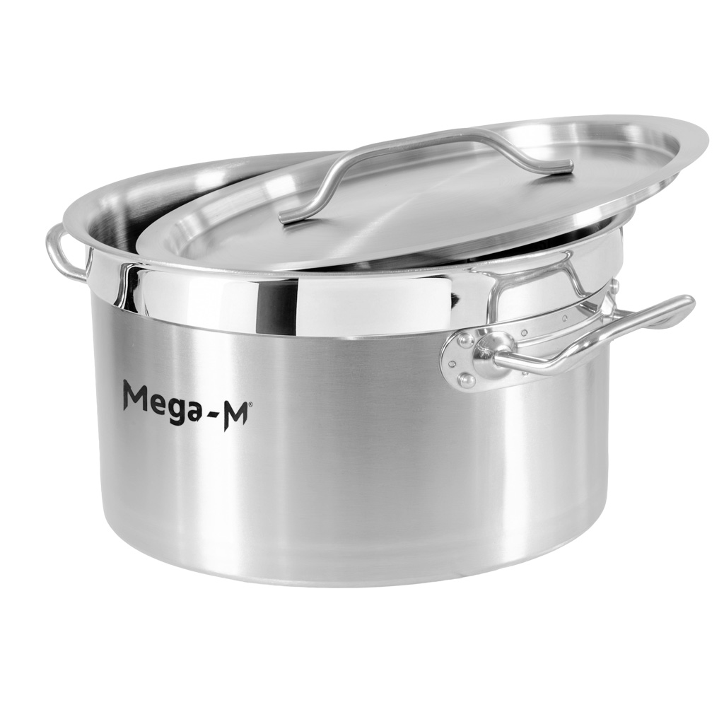 Garnek gastronomiczny niski z pokrywką Mega-M PRO 12l śr. 30 cm x h 18 cm N - obrazek 2