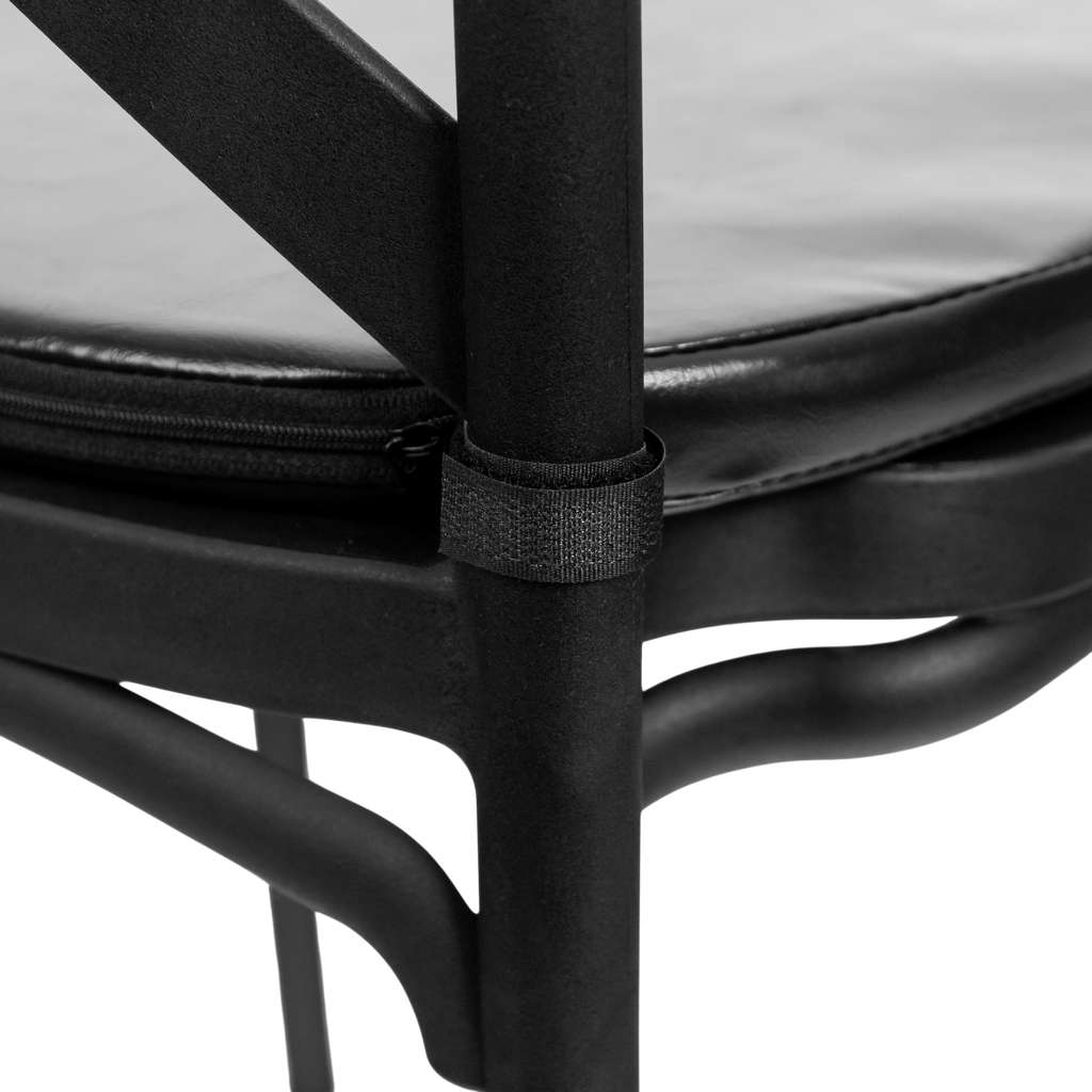 Krzesło bankietowe industrialne FURVERO BOHO PP poduszka ekoskóra kolor czarny ZESTAW 8 szt N - obrazek 15