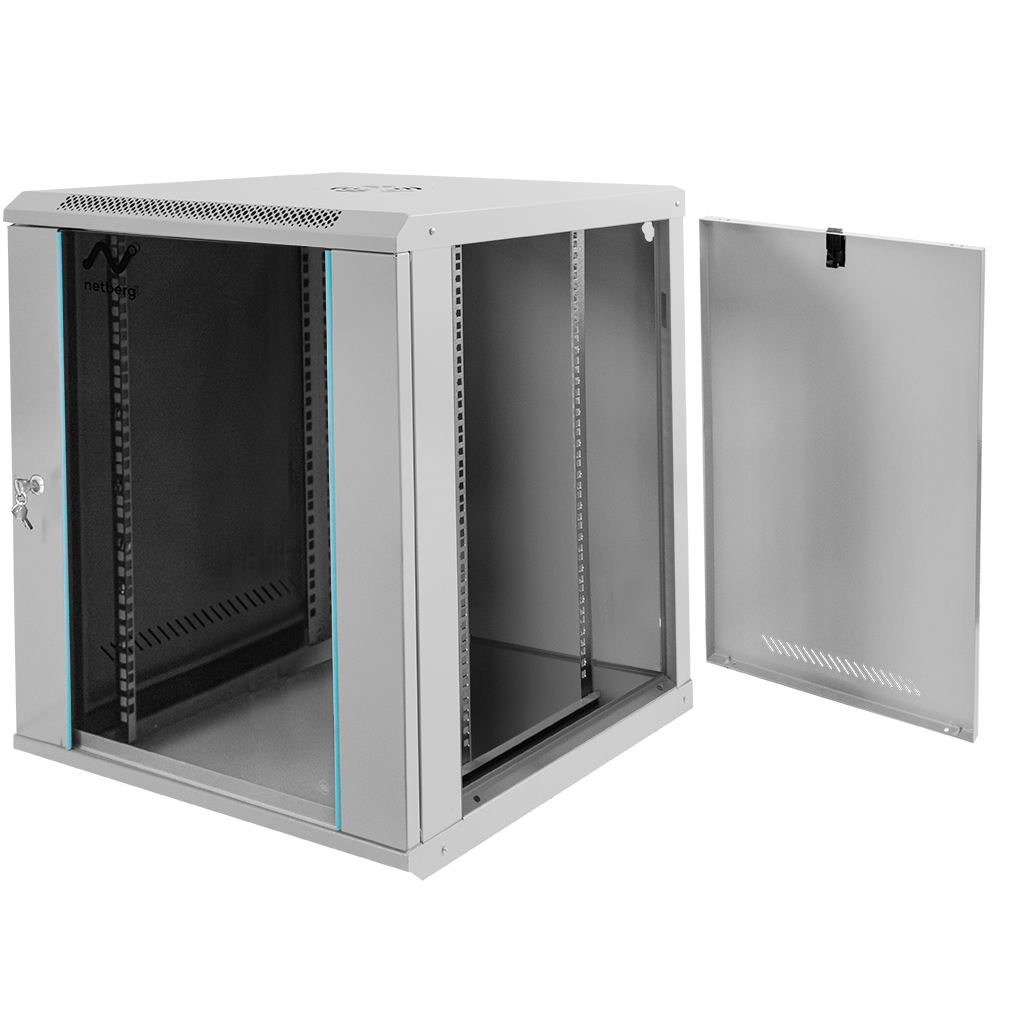 Szafa Rack NETBERG 19" 15U 750x600x600 wisząca szary N - obrazek 2
