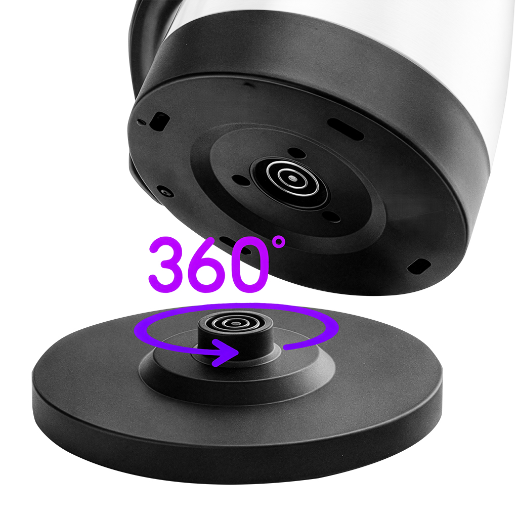 Czajnik elektryczny szklany BERGMANN ZH001 1,8L 2200W podstawa czarna N - obrazek 13