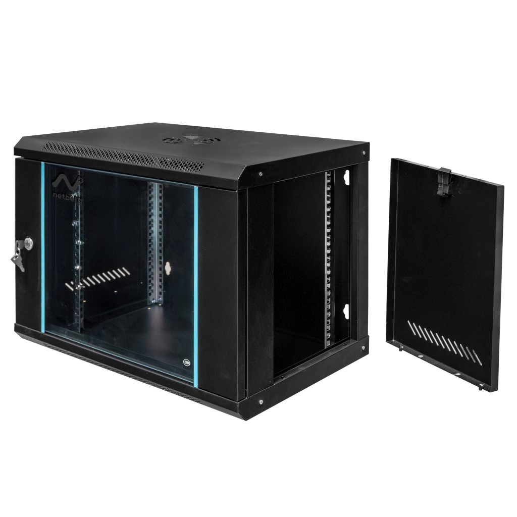 Szafa Rack NETBERG 19" 9U 450x600x400 wisząca czarny N - obrazek 2