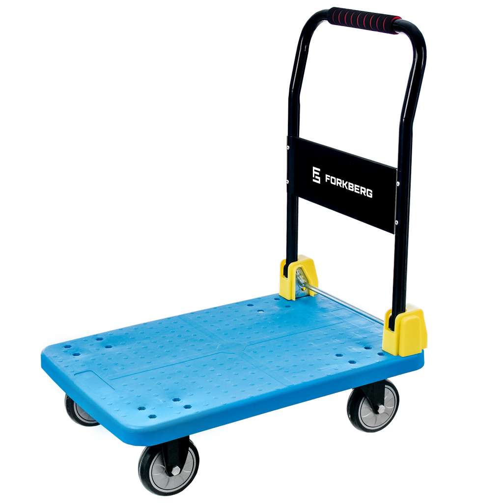 Wózek platformowy FORKBERG 300kg 70cm x 48cm H-85cm S niebieski N
