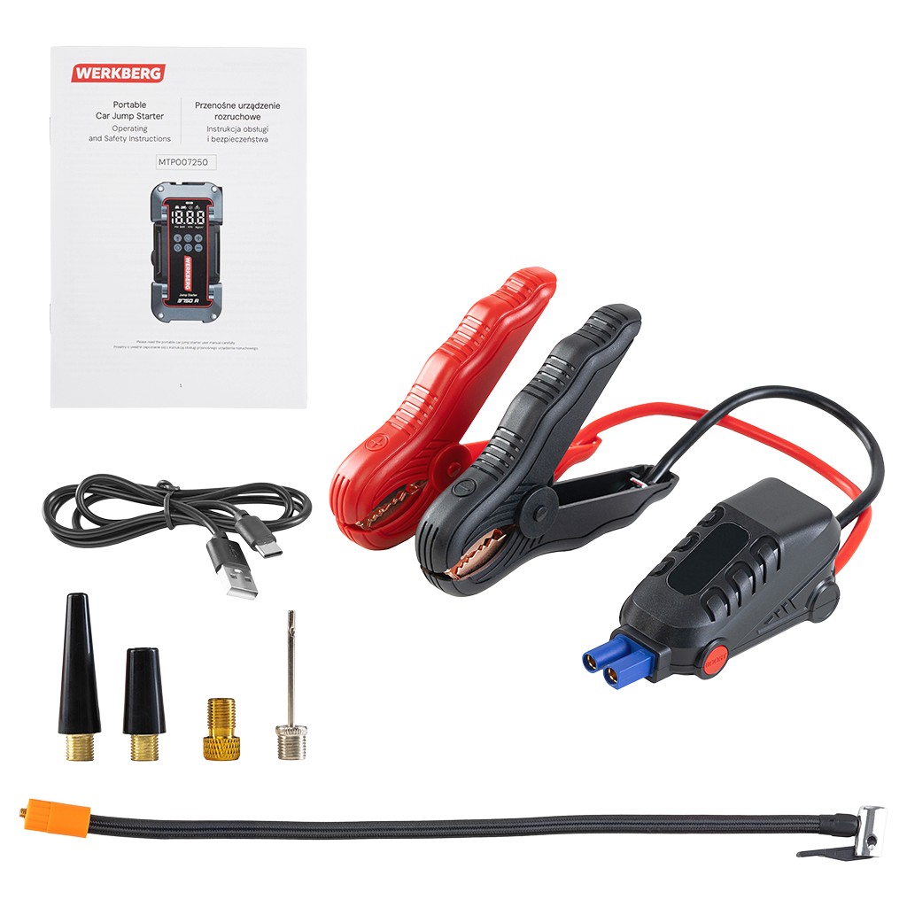 Powerbank rozruchowy WERKBERG AL006 1800A/3750A 26000mAh kompresor N - obrazek 14