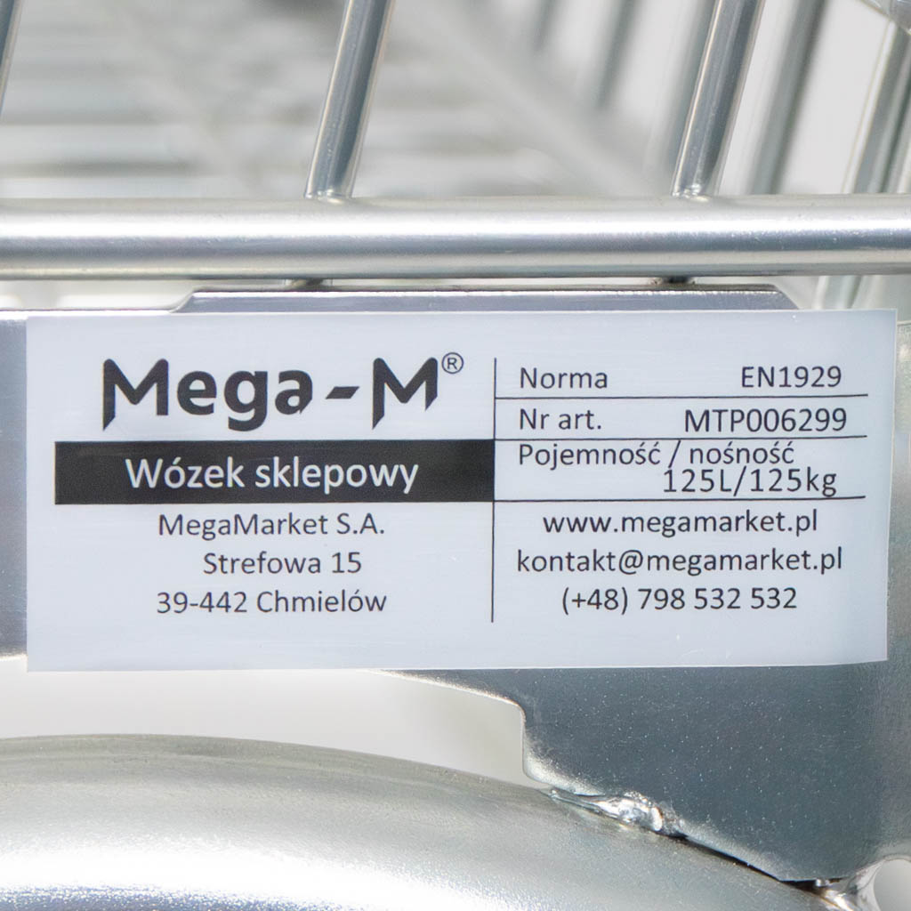 Wózek sklepowy Mega-M YR 125l S-54 cm (12 szt.) N - obrazek 6