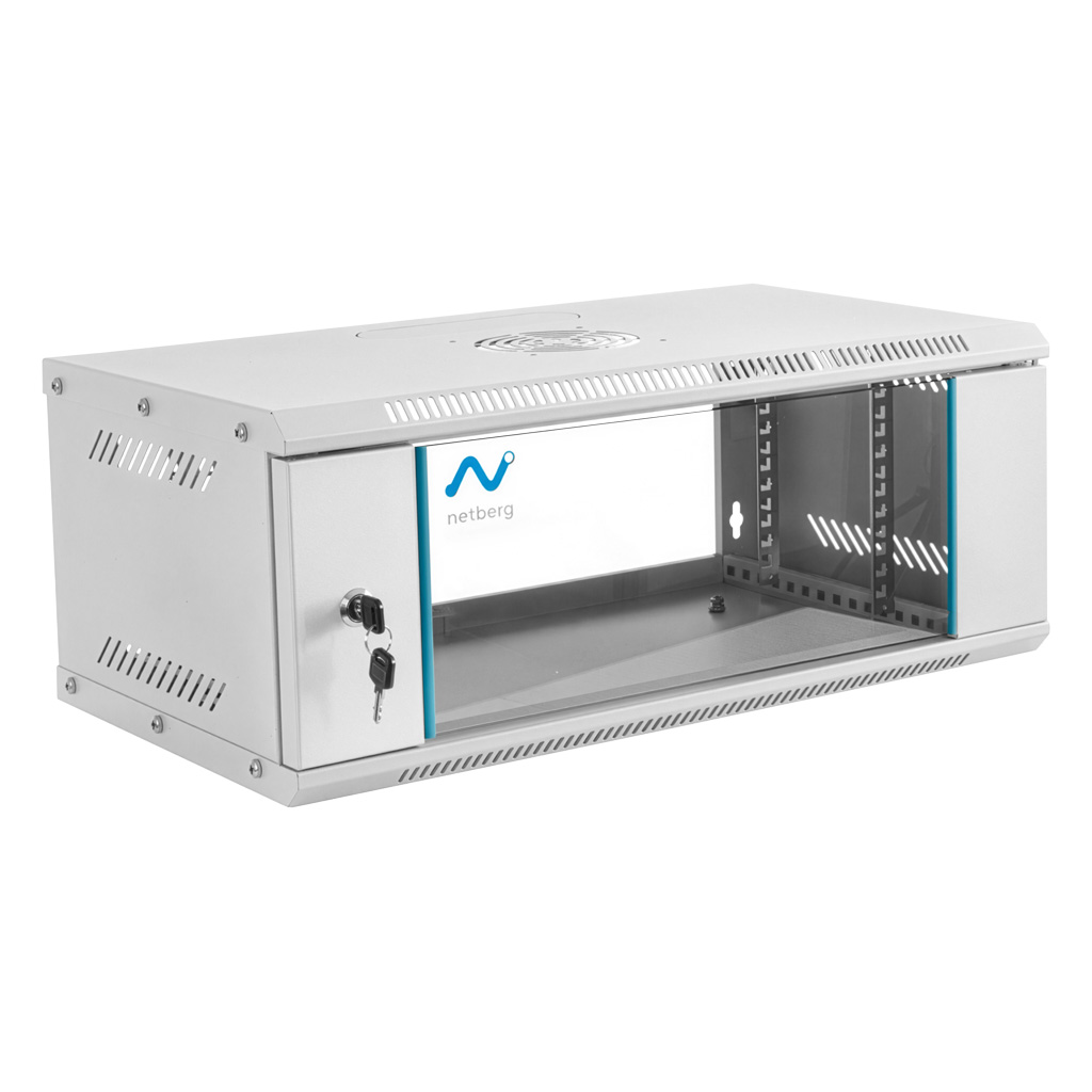 Szafa Rack NETBERG BASIC 19" 4U 241x600x350 wisząca szary N - obrazek 2