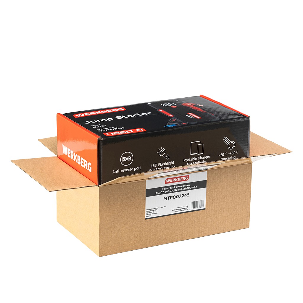 Powerbank rozruchowy WERKBERG AL007 2000A/4250A 28000mAh N - obrazek 12